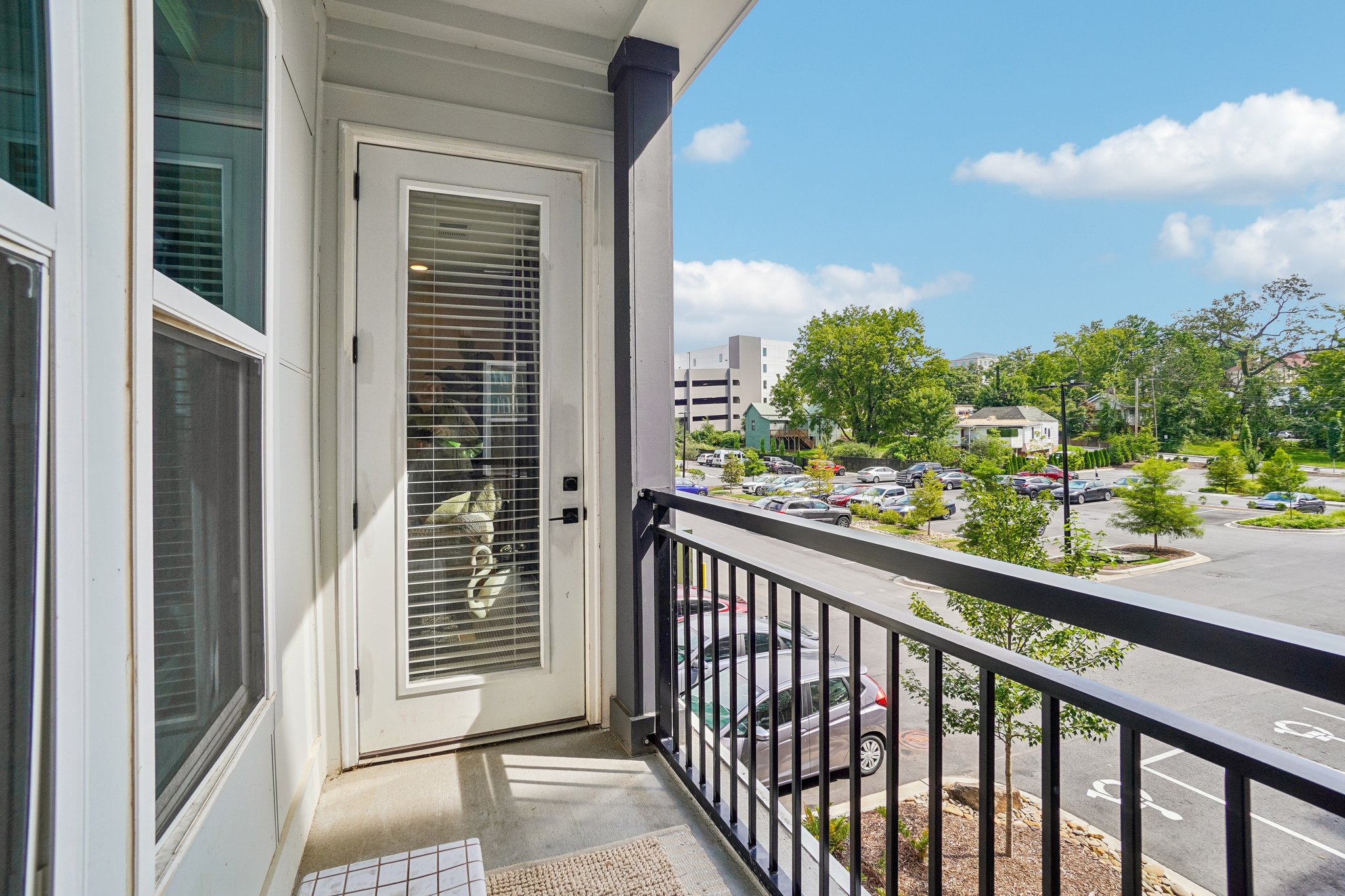 Private balcony of an apartment at The Avery